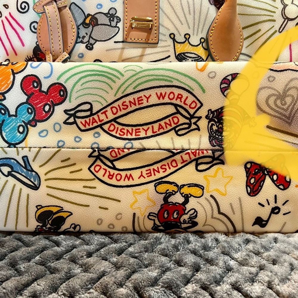 Disney Parks Retired Dooney & Burke Tote Bag with Colorful Cartoon Design, Ret. - Picture 16 of 16